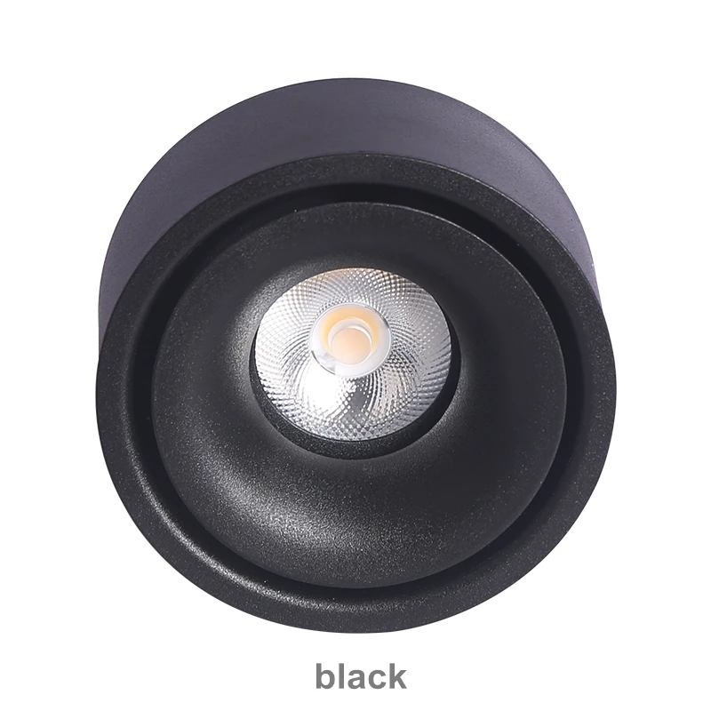 Round dimmable LED surface mounted spotlight COB free hole ceiling spotlight 7W / 12W 15W living room surface mounted downlight