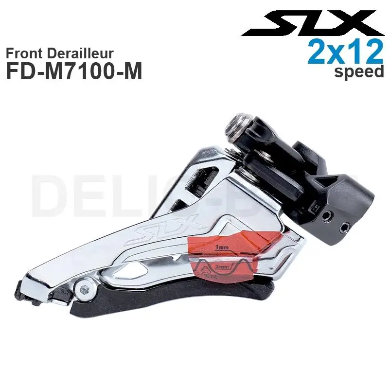 SHIMANO SLX  2x12 speed Front Derailleur FD-M7100-M - SIDE SWING - Clamp Band Mount - MTB parts Original