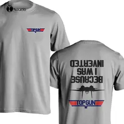 I Was Inverted Top Gun Air Fighter Aircraft Squad Front Back Printing T-Shirt men's golf shirts