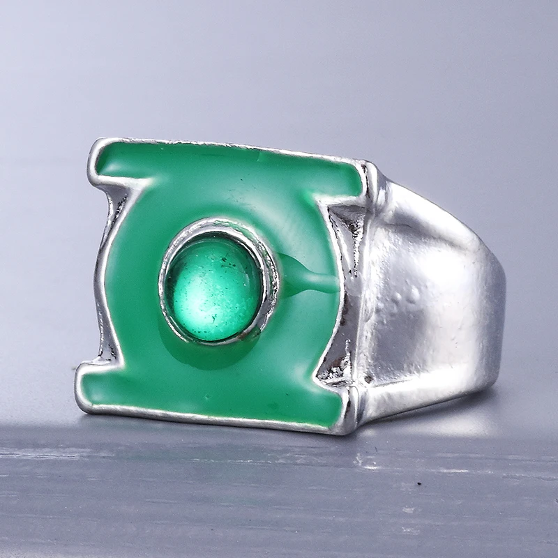 Mode Superheld Green Lantern Ring versilbert Charm Schmuck für Männer Replik Männer Geschenke