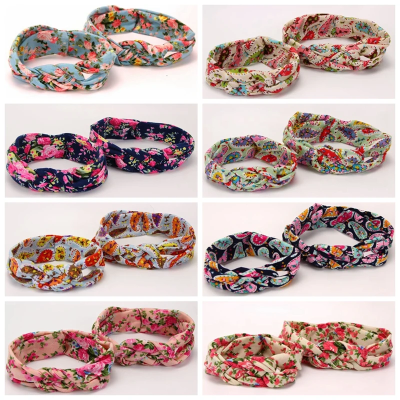 

2pcs Mother And Daughter Kids Girl Baby Bow Headband Hair Band Accessories JCX9265