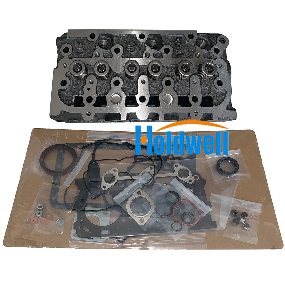 

Holdwell New Complete Cylinder Head with Valves Spring +Full Gasket Kit for Kubota D902