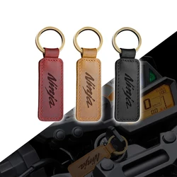 For KAWASAKI NINJA 250 400 650 1000 Motorcycle Cowhide Keychain Key Ring