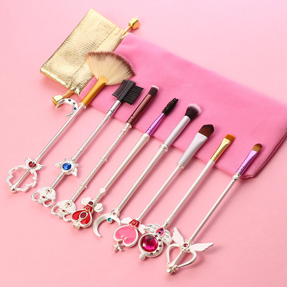 21Style Anime Cosplay Series Cosmetic Brush Makeup Brushes Set Tools kit Eye Liner Shader Foundation Powder Soft Synthetic Hair