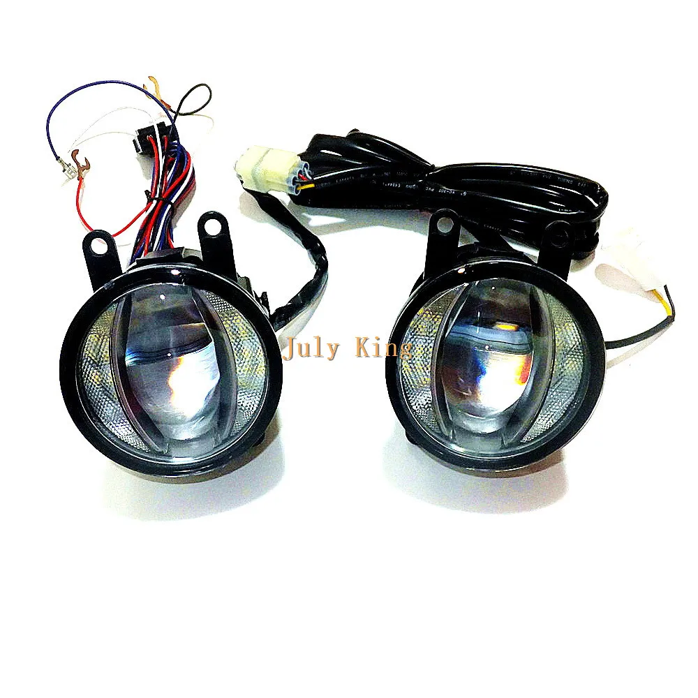 July King 1600LM 24W 6000K Car LED Q5 Lens Fog Lamp +1000LM 14W Day Running Lights DRL Case for Dacia Logan 2004-2009