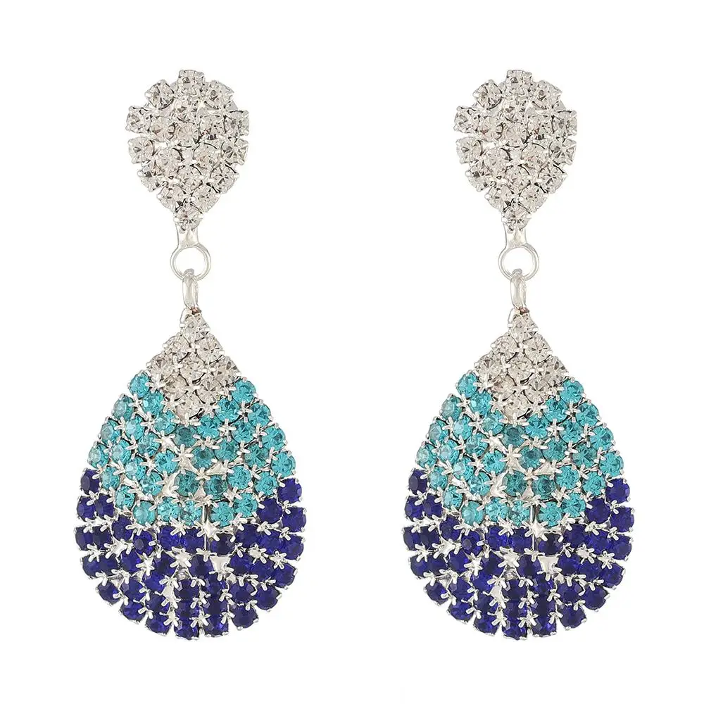 YFJEWE Classic pink/blue Rhinestone Dangle Earrings Luxury Crystal Drop Earrings Jewelry for Women Brinco Wholesale E660