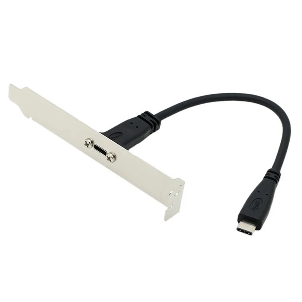 USB-C USB 3,1 Typ C typ-c Männlichen zu Weiblichen Kabel mit Panel Mount Schraube Loch 0,2 M