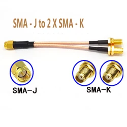 SMA 2 X SMA erkek dişi Y tipi Splitter birleştirici bağlantı kablosu pigtail RG316 RG174