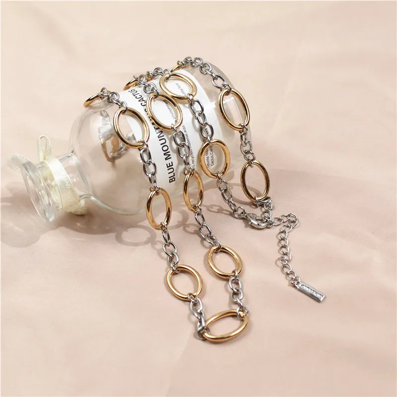 2021 New Necklace Geometry Metal Chain Link Simple Atmosphere Fashion Women Sweater Chain Necklace Women Jewelry