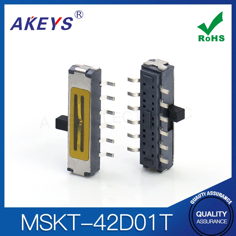 MSKT-42D01T (4P2T) SMALL PULL 12 FEET 2 LEVELS HORIZONTAL PATCH MINI-PULL SLIDE SWITCH FOR YELLOW MEMBRANE STICKING