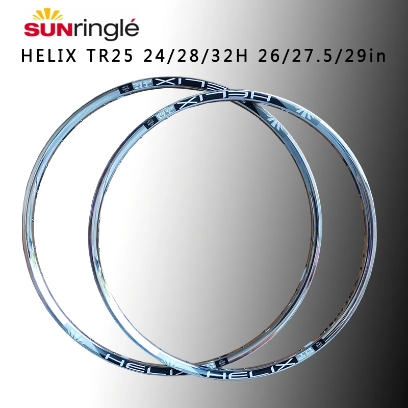 Sunringle bicycle rim  aluminum alloy mountain bike/road  helix tr25 29/27.5/26 inch 24h 28h 32h xc vacuum wheel rim silver