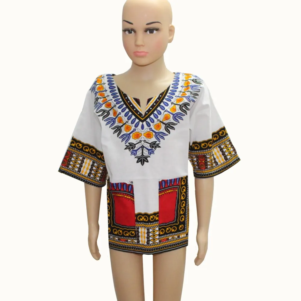 

Футболка Dashiki, детская модная африканская одежда, хлопковые традиционные детские топы с принтом для мальчиков и девочек