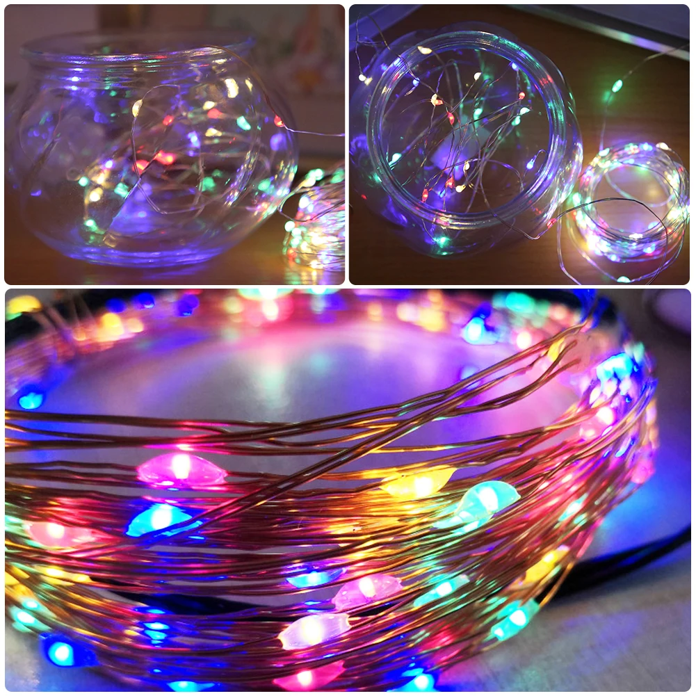1/2/3M LED String Lights Copper Wire Fairy Light USB Powered Garland Navidad Holiday Bedroom Home Wedding Christmas Decor 2022