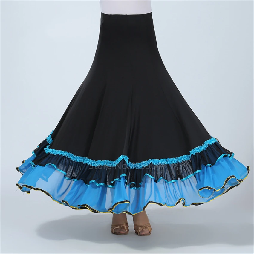 Flamenco Dance Layered Big Swing Skirt Spanish Gypsy Modern Dancing Dress Performance Costume for Women Vestido Classic Ballroom