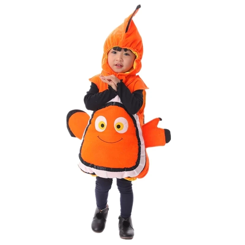 Deluxe Adorable Child Clownfish From Pixar Animated Film Finding Nemo Little Baby Fishy Halloween Cosplay Costume Age 2-7 Years