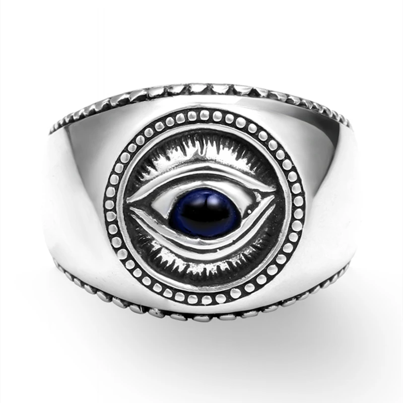 Silver Color Eye of Providence Ring for Men Punk Fashion Jewelry Amulet