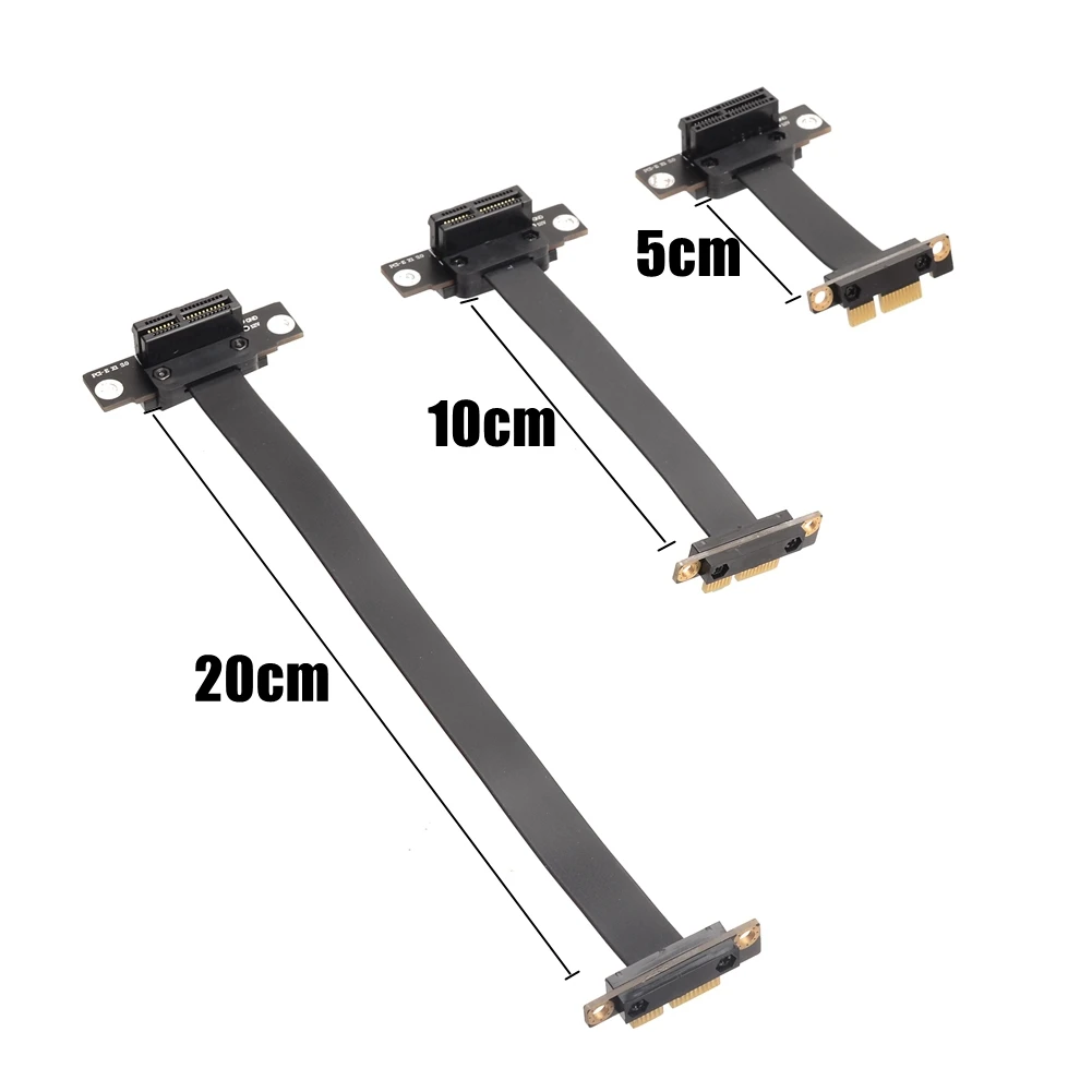 Dual 90Degree PCI-e Express 1X Riser Extender Extension Card with 20CM High Speed Flex Cable