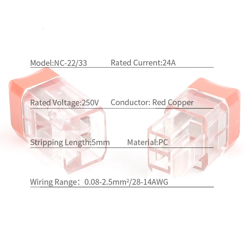 Boxed Butt Type Mini Quick Terminal Blok Universele Compact Bedrading Connectoren Push-In Dirigent Draad Connector 0.08-2.5mm2