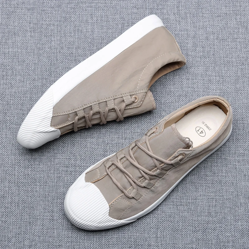 2023 New Style Canvas Simple Sneakers Men\'s Autumn Breathable Trendy Vulcanize Shoes Korean Fashion All-match Casual Loafers