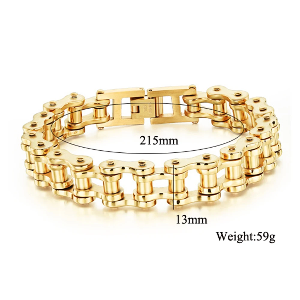 Men\'s Bracelets & Bangles Bike Charm Bicycle Chain 316L Stainless Steel Link Jewelry for Men Birthday Gift