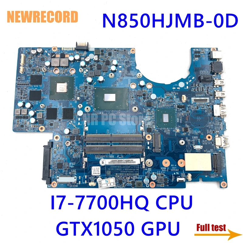 FOR CLEVO N855HJ Laptop Motherboard 6-71-N85H0-D02B N850HJMB-0D I7-7700HQ CPU GTX1050 GPU Main Board Full Test