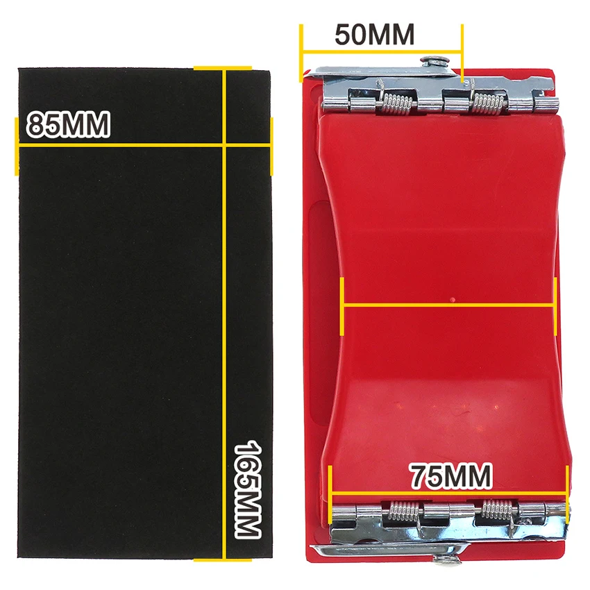 Levigatrice a blocchi abrasivi 85x165mm supporto per carta vetrata in plastica levigatrice a mano decorazione per la lavorazione del legno per lucidare mobili di finitura