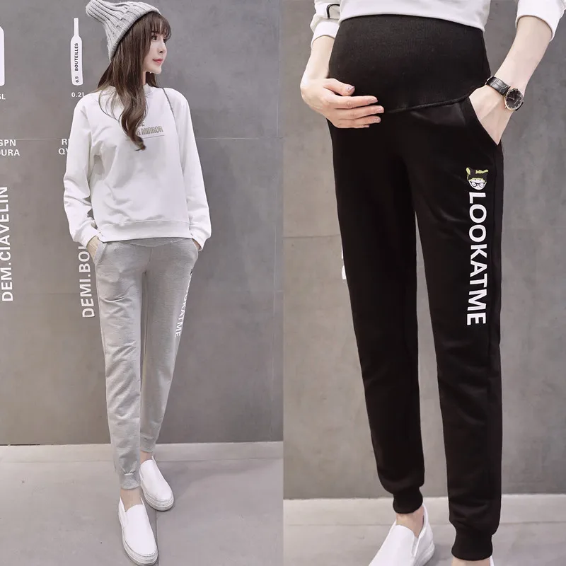 Maternity Pants Autumn Printed Clothes For Pregnant Women Candy Color Pregnancy Casual Pant Fashion 2019 Trousers Female