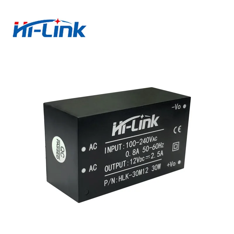 

Support customize 10pcs/lot HLK-30M12 AC-DC 220v to 12V30W GaN Solution 92% high transfer power supply module with customized