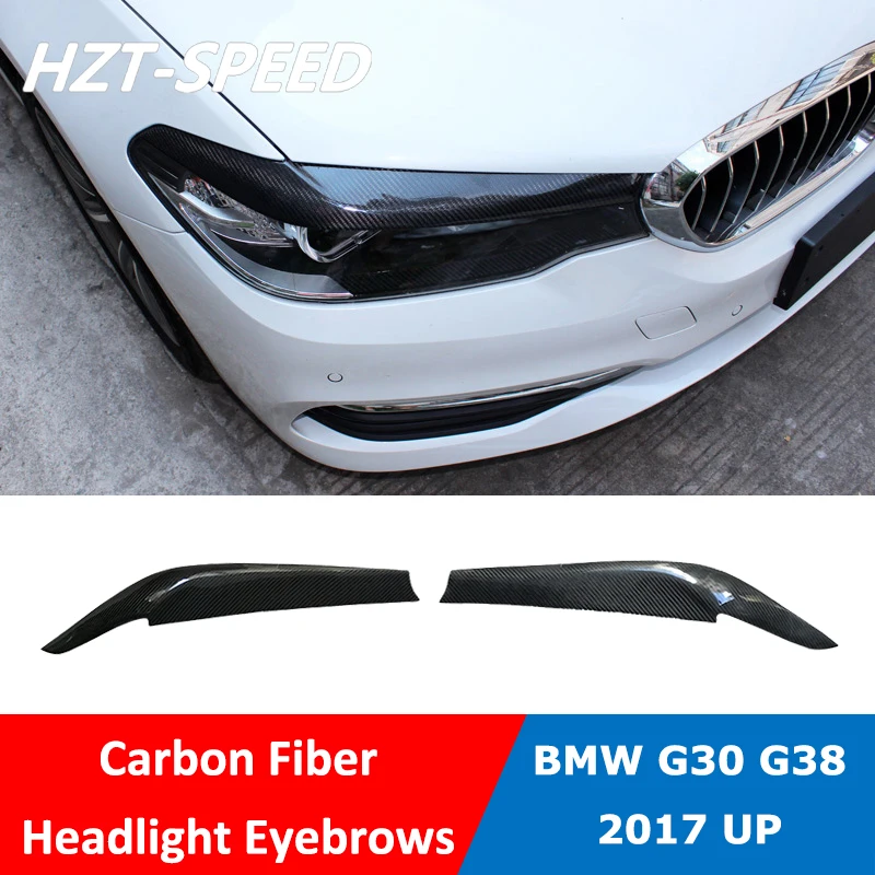 

G30 Carbon Fiber Headlight Eyebrows Cover Trim For BMW 5 series G30 G38 528Li 530Li 530d 540i 2017 Up