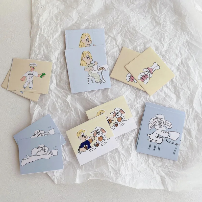 Korean Ins Cartoon Dog Cute Stickers Envelope Sealing Paster Mobile Phone Metope Stationery Diy Decorative Sticker 12 Sheets