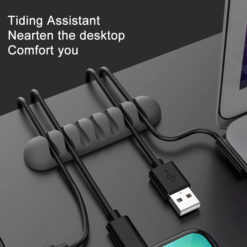 Dây Cáp Thông Minh Giá Đỡ Silicone Cáp Linh Hoạt Cuốn Gọn Dây Tổ Chức Giá Đỡ Dây Quản Lý Kẹp Cho USB Tai Nghe Dây Cáp Mạng