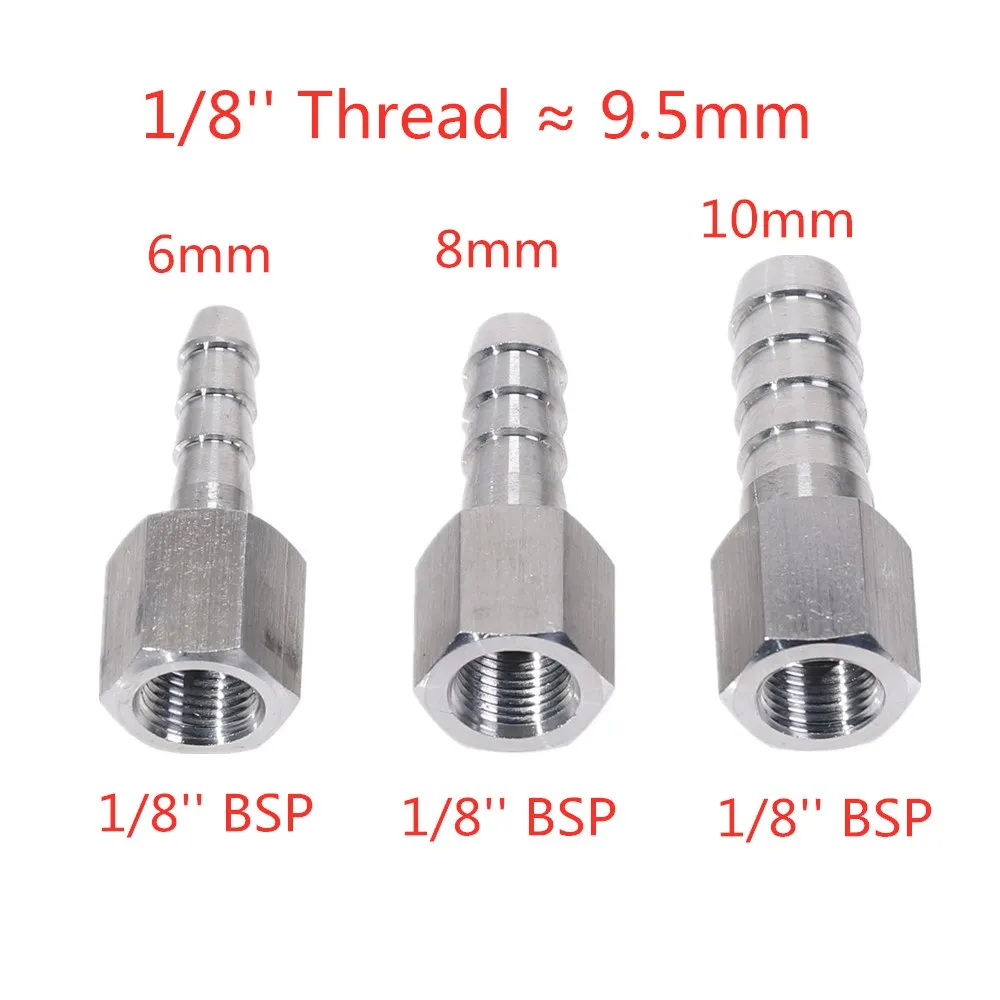 Stainless Steel Pipe Fittings 304 BSP Female Thread X Barb Hose Tail Reducer Pagoda Joint Coupling Connector