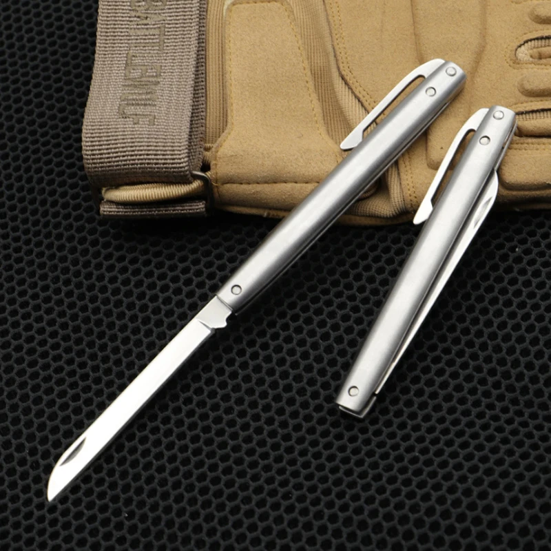 New Stainless Steel Folding Knife Mini Pocket Pen Knives Survival Camping Hunting Utility edc Knife Dropship Suppliers