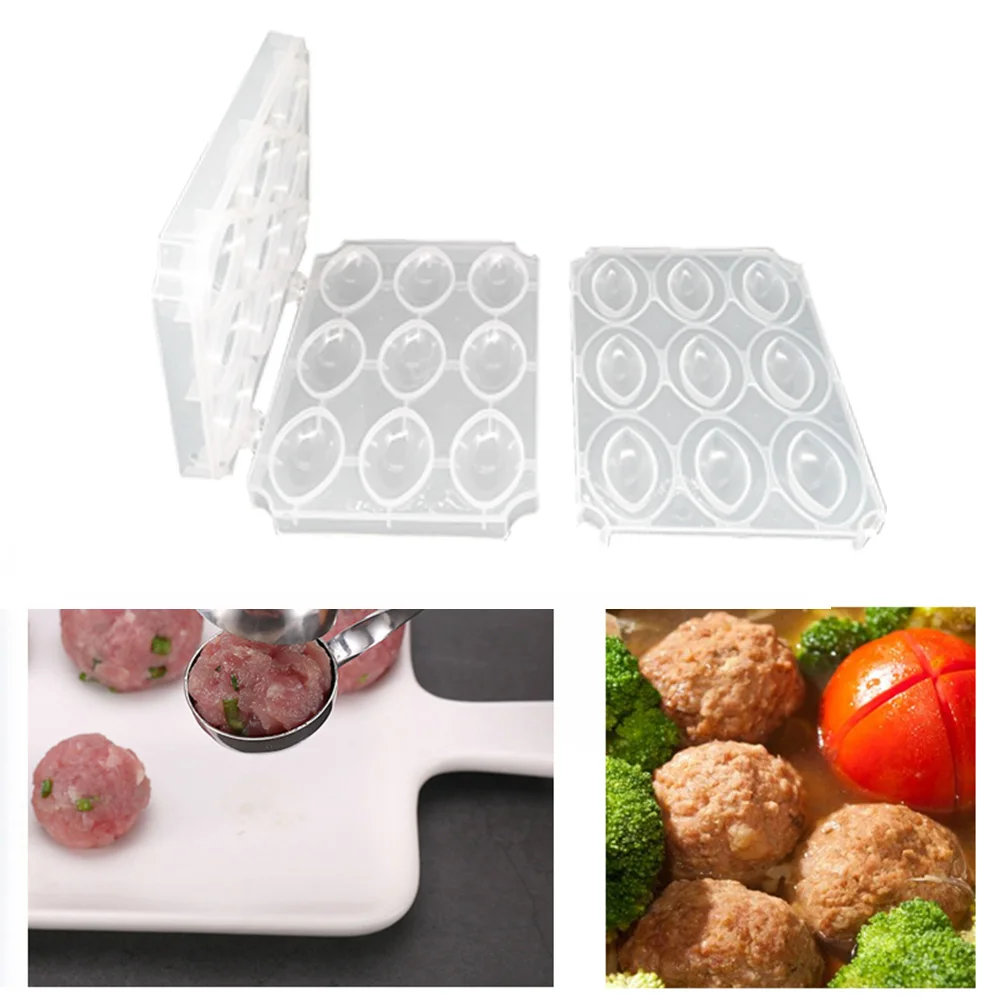 NEW Meatball Maker Manual Meatloaf Mold Maker 9 Holes Kibbeh Express Meatball Maker Meat Processor Cake Dessert Kitchen Tools