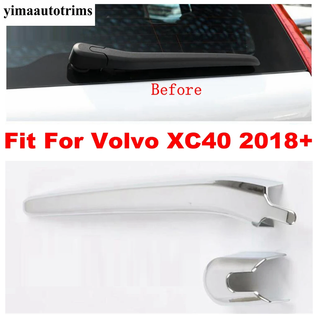 

Rear Windshield Window Wiper Arm Decoration Protection Cover Trim For VOLVO XC40 2018 - 2023 ABS Chrome Accessories Exterior Kit