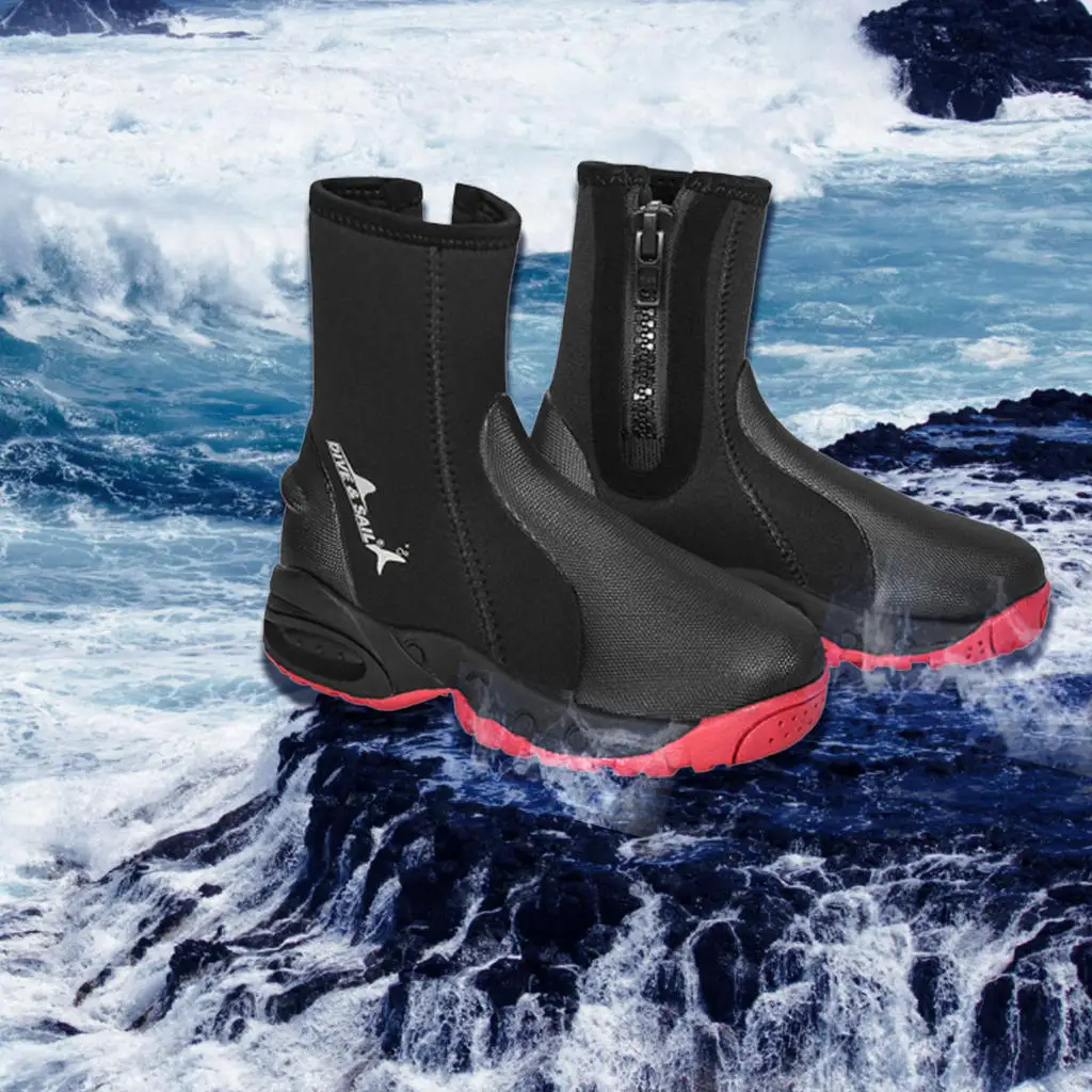 5mm Neoprene Diving Shoes Warm Coldproof Swim Wetsuit Boots Sailing Diving Booties Anti-Slip Water Shoes for Swimming Snorkeling