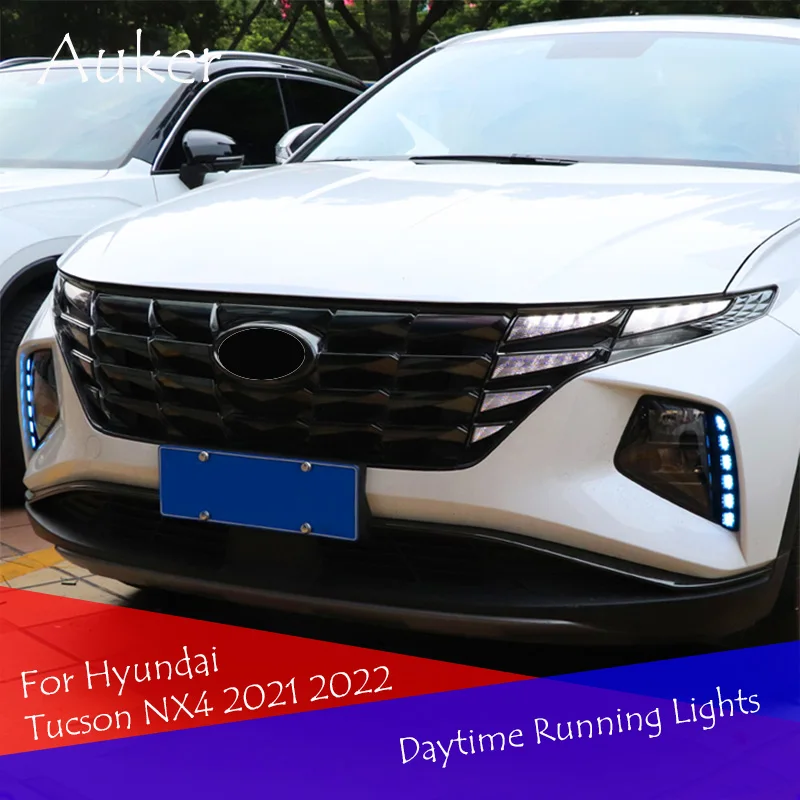 

Car Daytime Running LED Lights Auto Flowing Turn Strip Lamp Styling Accessories For Hyundai Tucson NX4 2021 2022