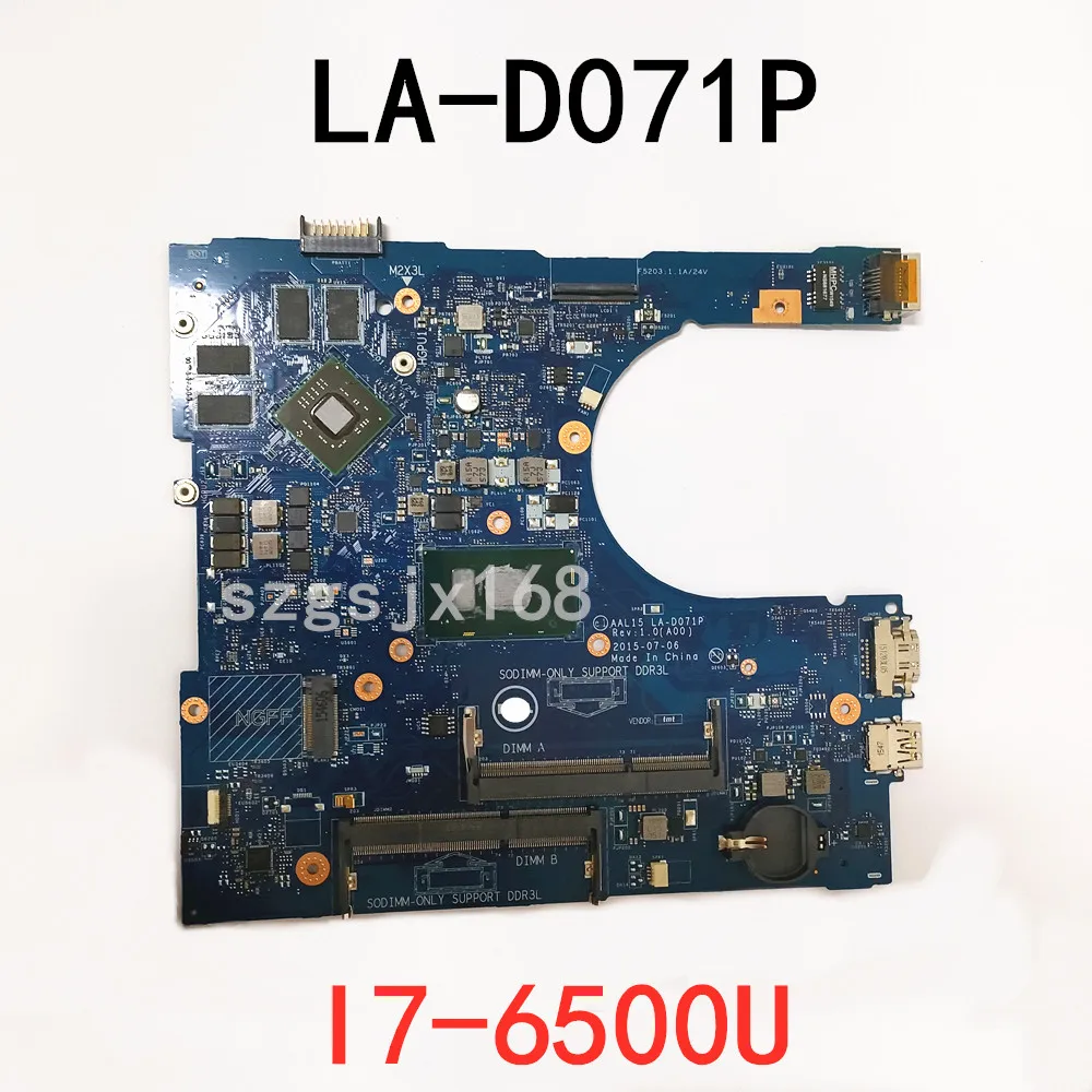 FOR Dell Inspiron 5459 5559 5759 Laptop Notebook Motherboard  LA-D071P i7-6500U   CN-0F1J0W F1J0W  100% tested