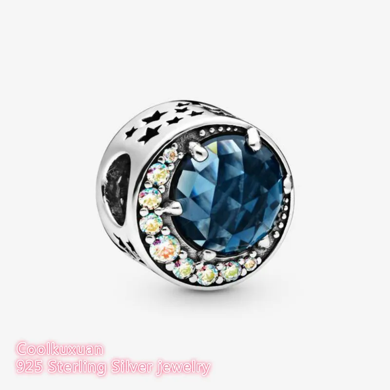 

Winter 100% 925 Sterling Silver Moon and Night Sky Charm beads Fits Original Pandora bracelets Jewelry Making