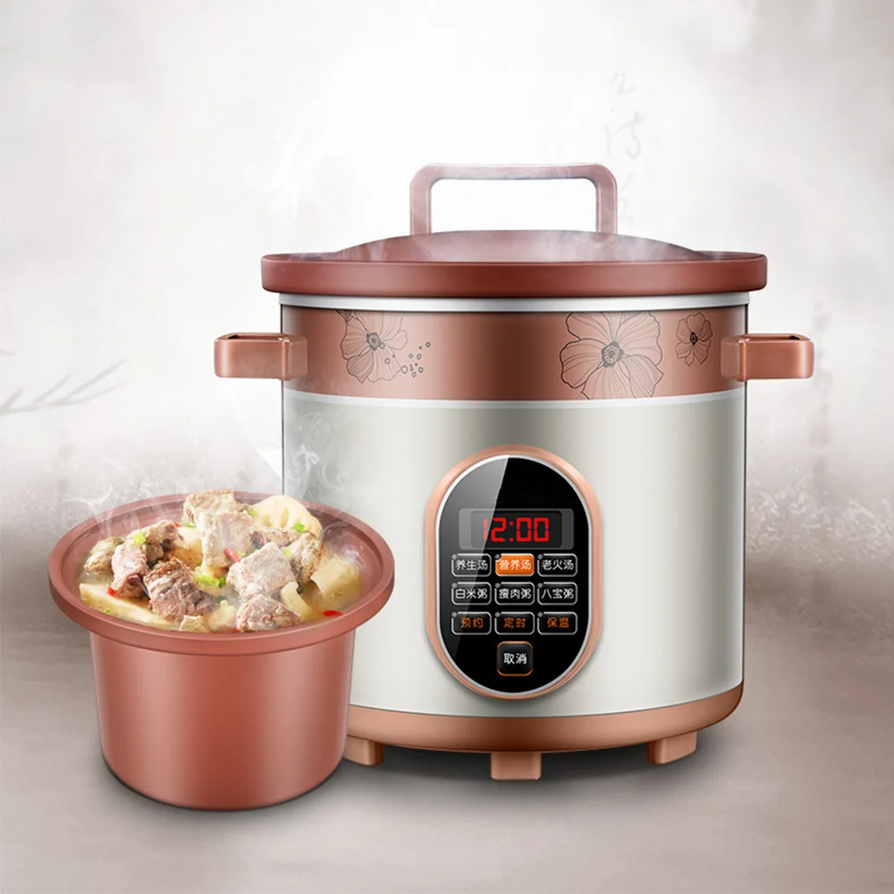 Electric Saucepan Fully Automatic Reservation Timing Porridge Soup Cooker Machine MultiCooker Heating Machine