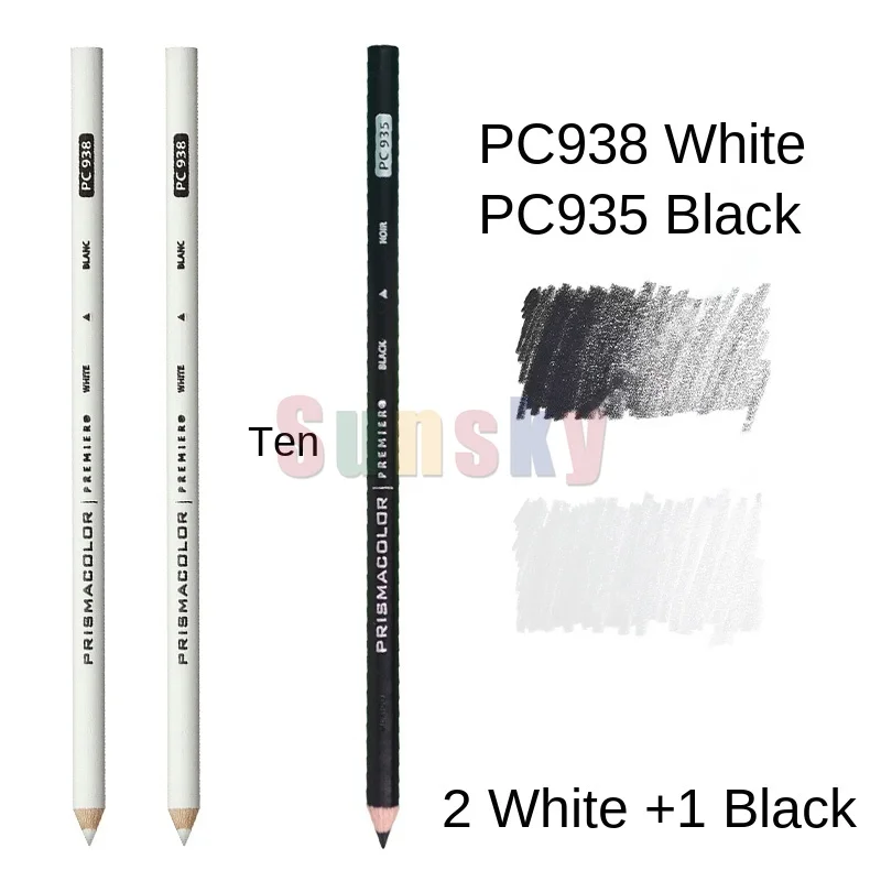 Prismacolor Premier Colored Pencils,Soft Core 4.0mm, White Black
