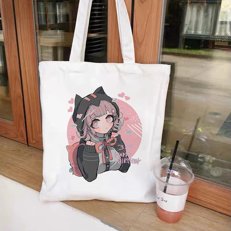 Anime giapponese dolce ragazza Kawaii Shopper Bag Shopping Bags borse borsa di tela borsa a tracolla Casual donna Eco Bag ad alta capacità