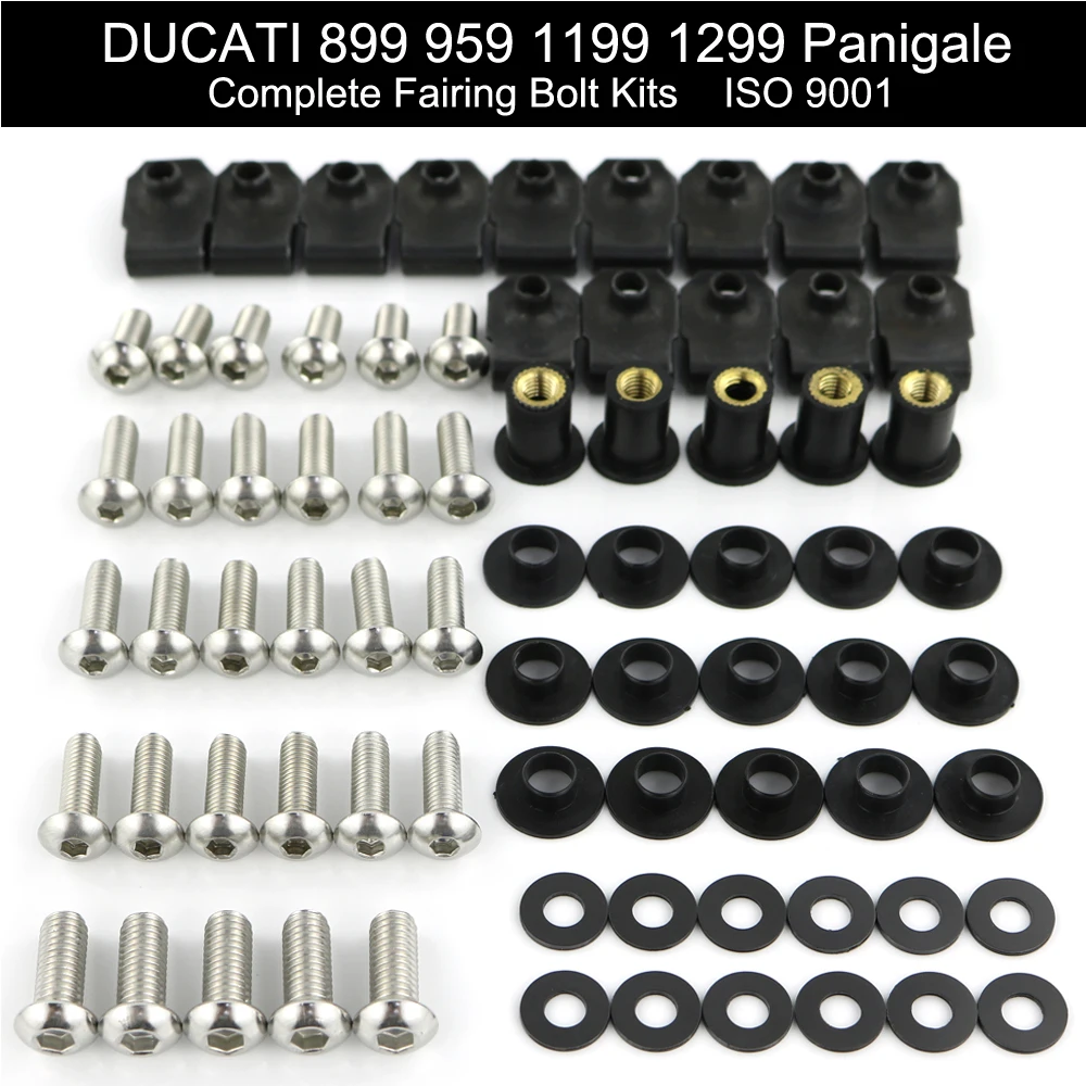 

Fit For Ducati 899 959 1199 1299 Panigale 2015-2018 Motorcycle Complete Full Fairing Bolts Kit Clips Nuts Stainless Steel