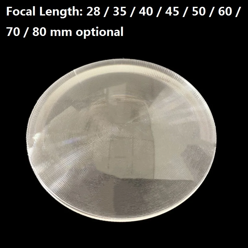 Diameter 50 mm PMMA Acrylic Optical Lens Solar Fresnel Lens Round Concentrating Lens Focal Length 28/50/60/70/80 mm Magnifier