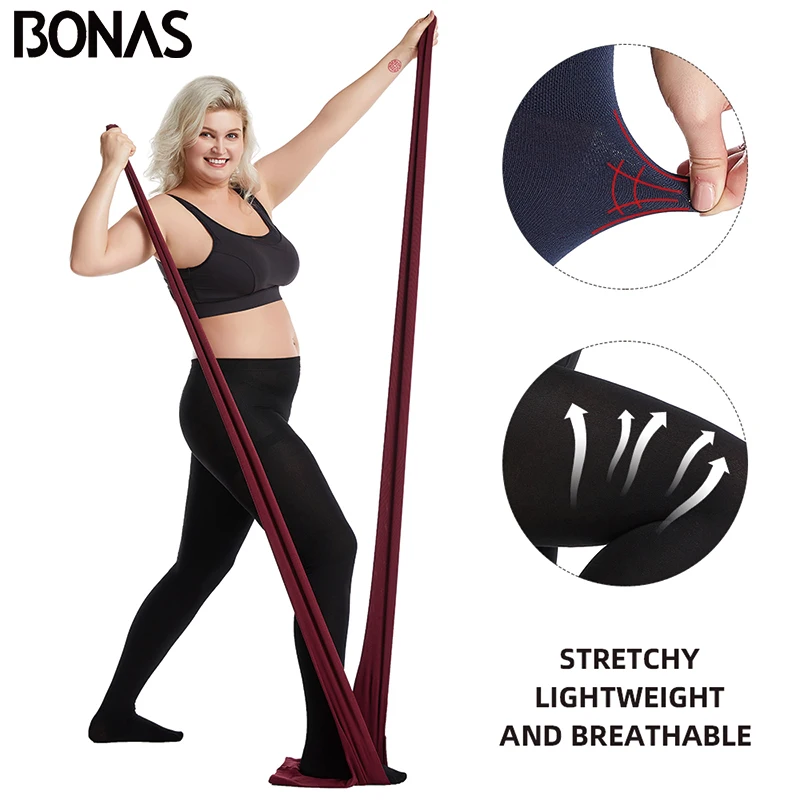 BONAS-pantimedias gruesas de terciopelo para mujer, mallas cálidas de cintura alta elástica, de talla grande, Otoño e Invierno