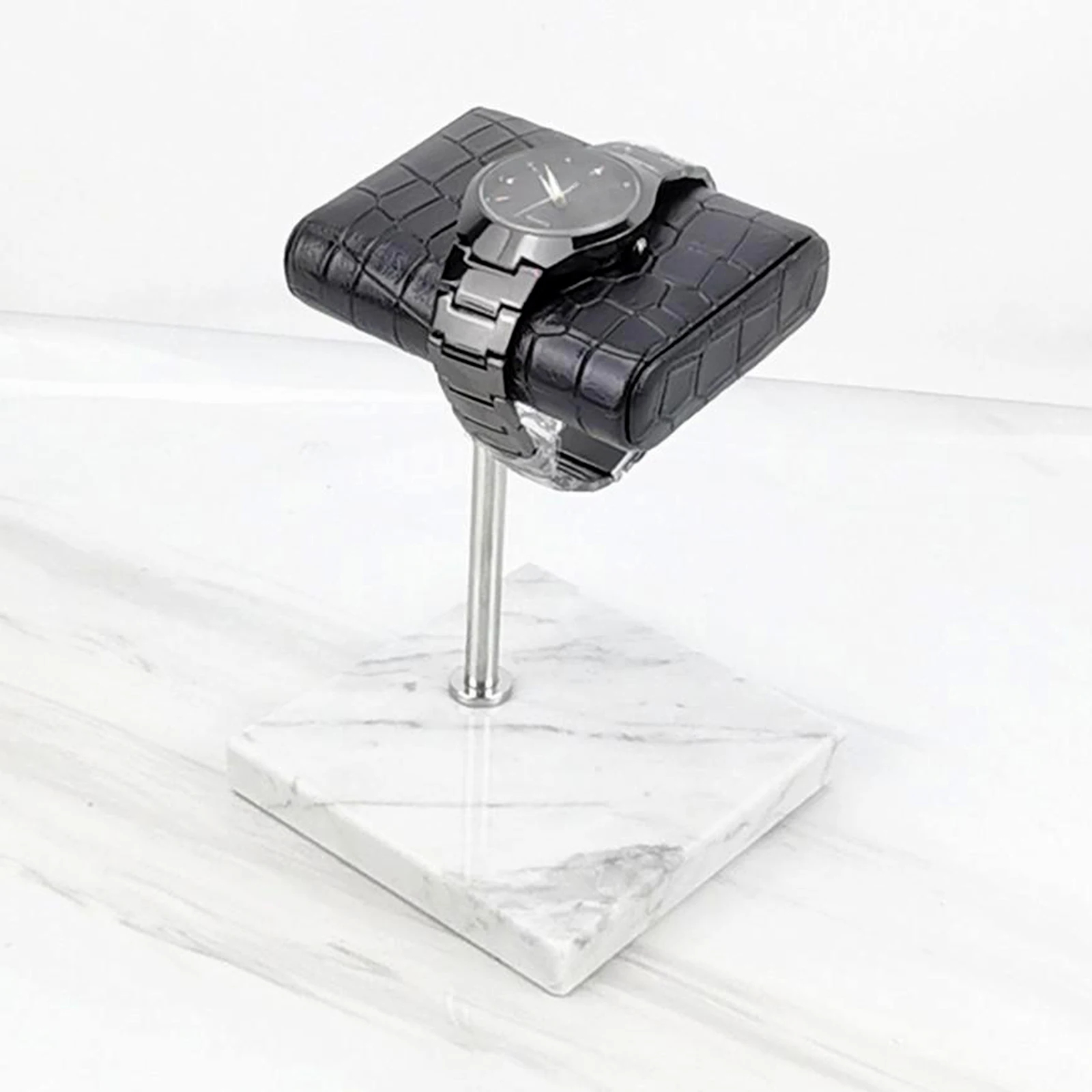 Portable Marble & PU Leather Watch Organizer Display Stand Holder for Watch Bracelet Bangle Placement Stand Perfect Luxury Gift image 3