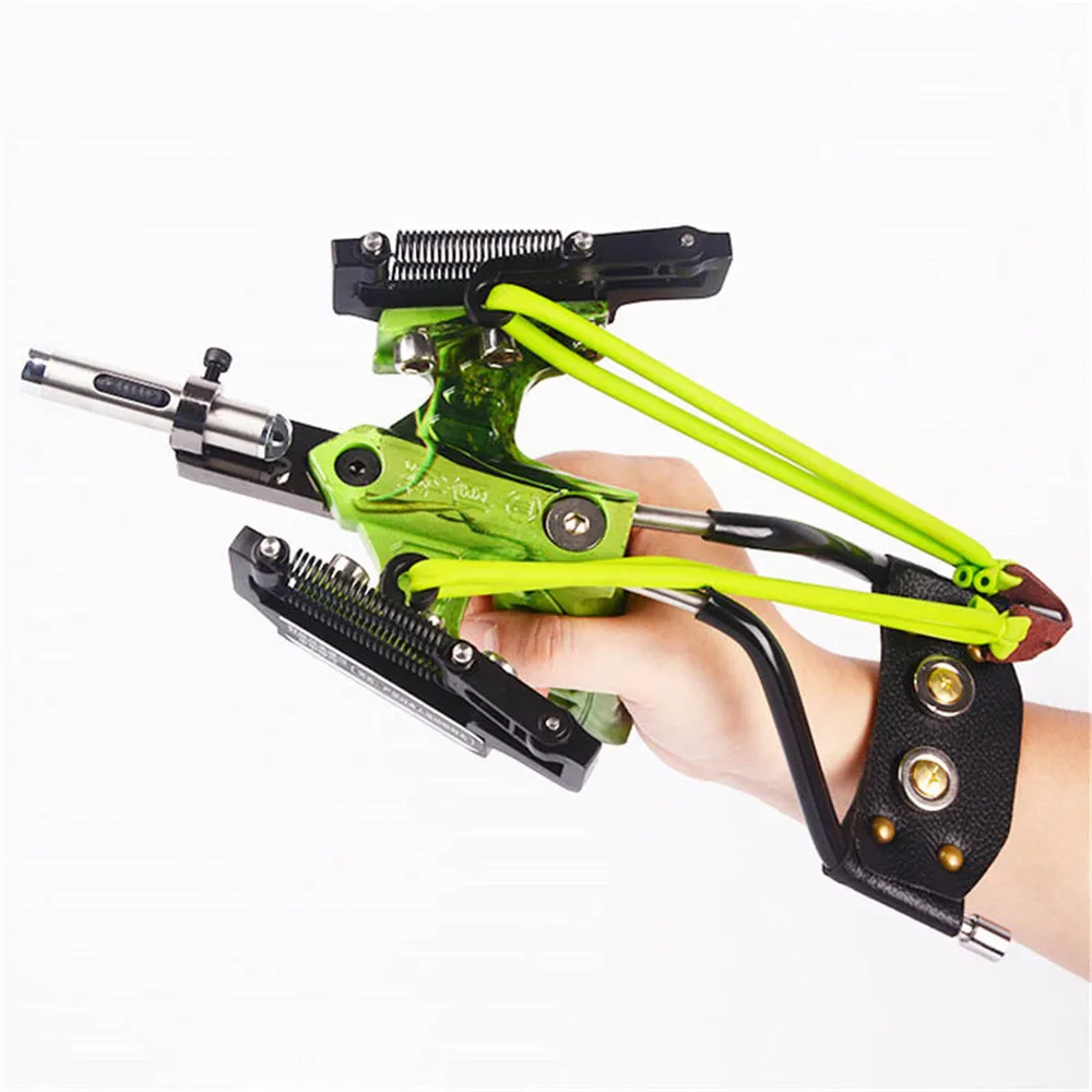 Strong Sling Shot with rubber band Powerful Hunting Fishing Laser Slingshot stainless steel slingshot professional Catapult