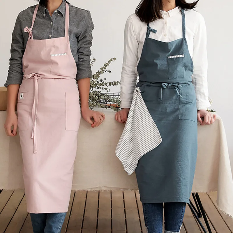 

Cotton Linen Bib Apron Florist Artist Painter Cooking Baking Workwear Cafe Barista Pastry Chef Catering Flower Shop Uniform E76