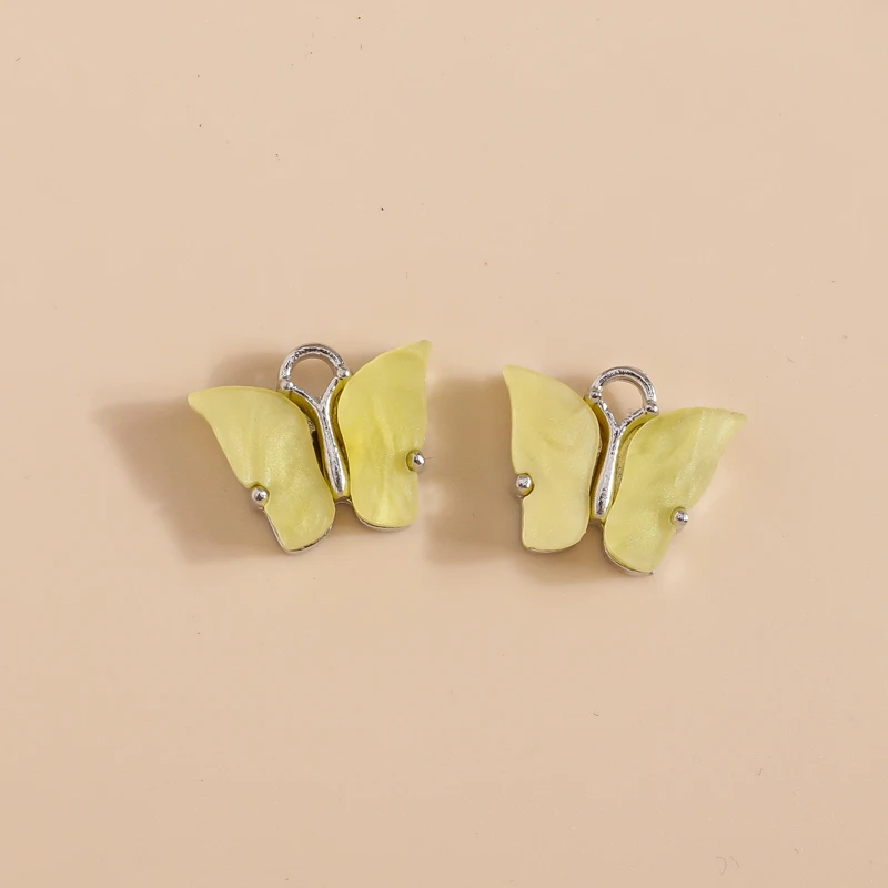 Leslie 10 stücke 12x10mm harz tier schmetterling charms für ohrringe diy handgemachte schmuck zubehör – Detail 9