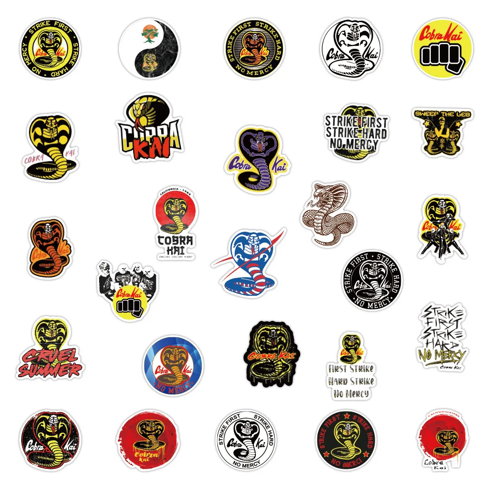 10/30/50PCS Classic TV Show Cobra Kai Graffiti Stickers DIY Snowboard Laptop Luggage Guitar Car Funny Decals Sticker Kids Toys